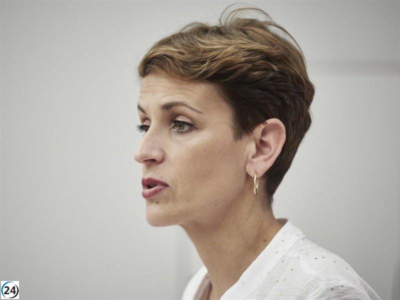 Chivite niega cualquier vínculo entre la moción de censura en Pamplona y la investidura de Sánchez