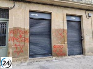 Vandalizan sede de partido EH Bildu en Pamplona con símbolos nazis