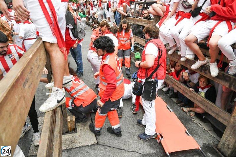 Cruz Roja atiende a 37 heridos en el encierro de Sanfermines.