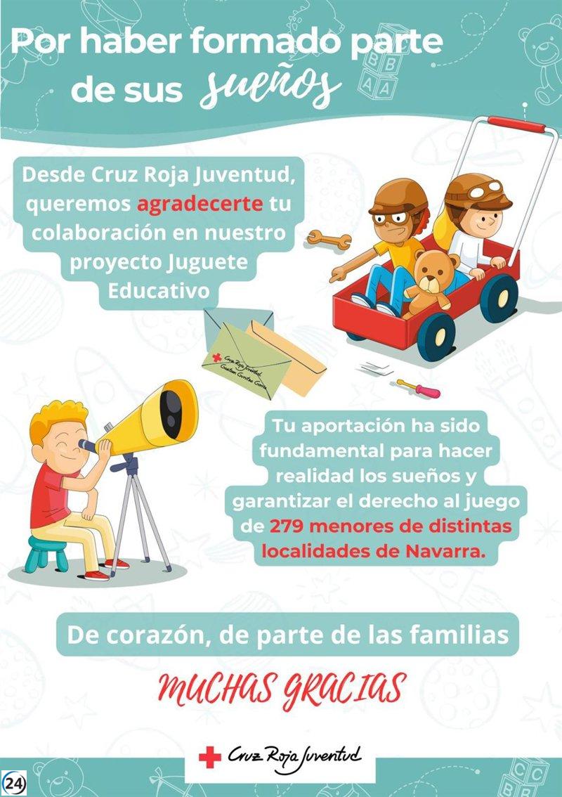 Cruz Roja dona más de 280 juguetes a niños en situación de vulnerabilidad en Navarra.