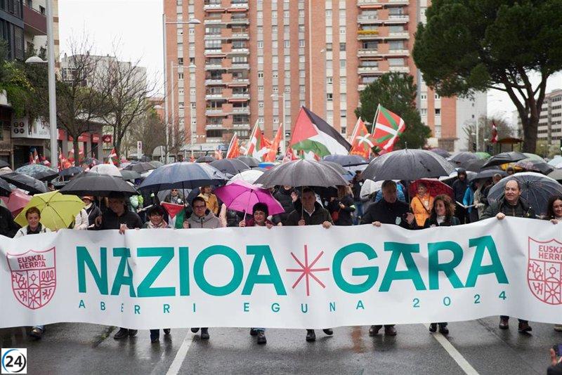 EH Bildu conmemora el Aberri Eguna en Pamplona demandando una 