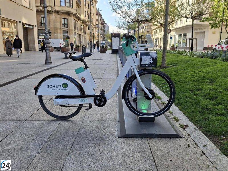 Suspensión del alquiler de bicicletas eléctricas durante Sanfermines este viernes al mediodía.