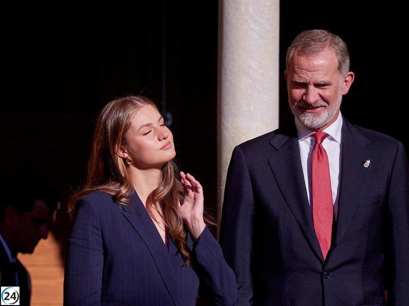 La princesa Leonor rinde tributo a los Reyes de Navarra en Leyre.