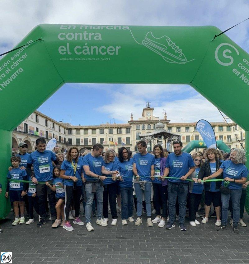 Tudela reúne a más de 5.500 personas en la octava edición de la Marcha Contra el Cáncer de la Ribera.
