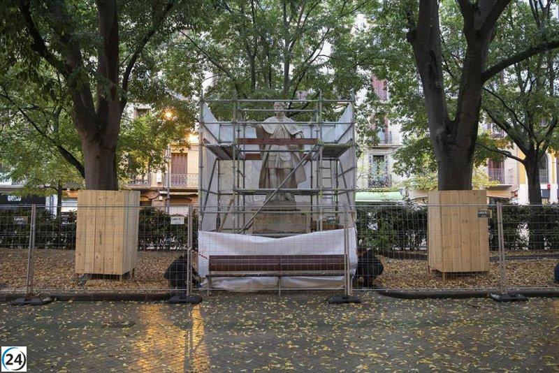 Las estatuas del Paseo de Sarasate se moverán a la Taconera en noviembre.