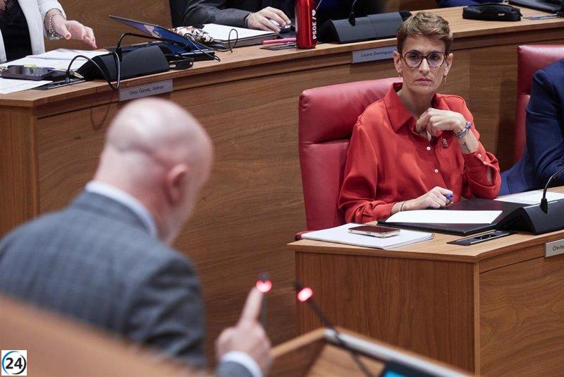 El Parlamento navarro desestima la moción de UPN pidiendo la renuncia de Chivite por el caso Belate.