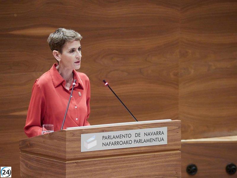 Chivite asegura que el informe de la UCO no incrimina al Gobierno de Navarra y se muestra dispuesta a colaborar con la Justicia.