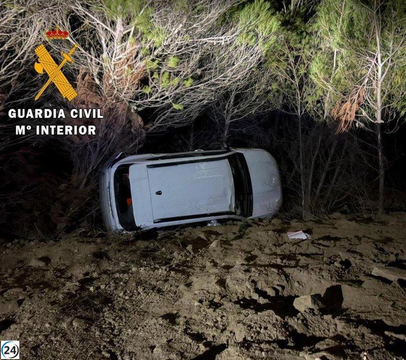 Conductor salvado tras accidente en parque eólico de la Merindad de Estella.