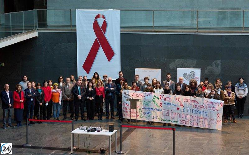 El Parlamento de Navarra se suma al Día Mundial de la Lucha contra el SIDA.