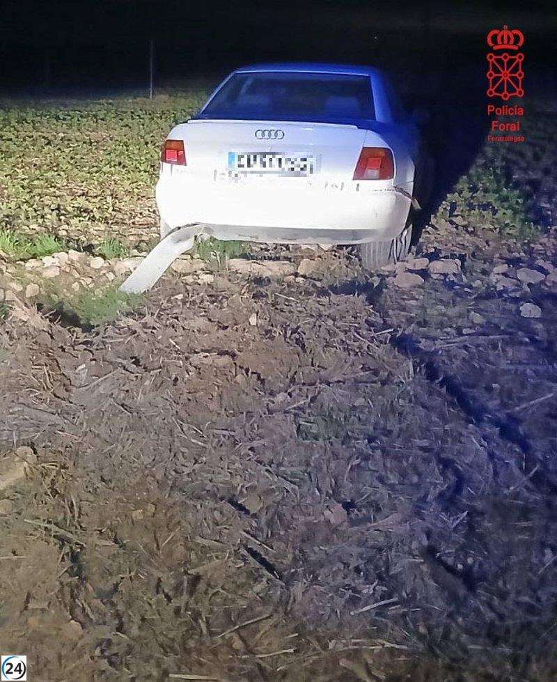 Detenido tras una persecución en Olite, da positivo en alcohol y tres estupefacientes.