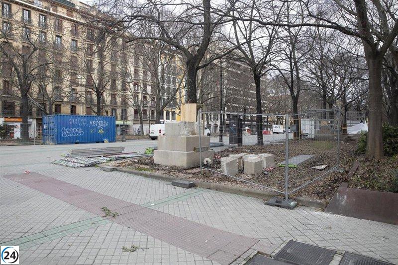 Despejan el paseo de Sarasate de las seis estatuas reales.