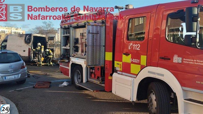 Muere una persona en Tudela por incendio en furgoneta habitacional.