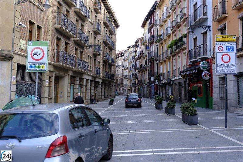 La Zona de Bajas Emisiones de Pamplona registra una caída del 6,11% en el tráfico, equivalente a casi 11,000 vehículos menos.