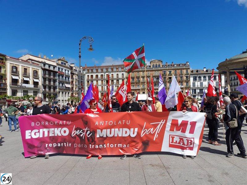 LAB moviliza en Pamplona contra el bloqueo de la CEN en la negociación de convenios.