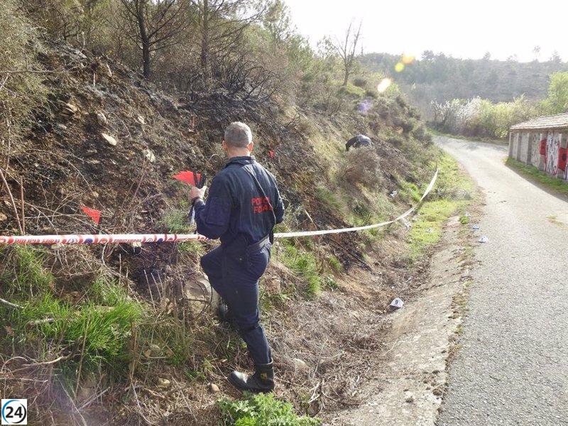 Dos pamploneses investigados por provocar incendio forestal en Ezkaba con fuegos artificiales.