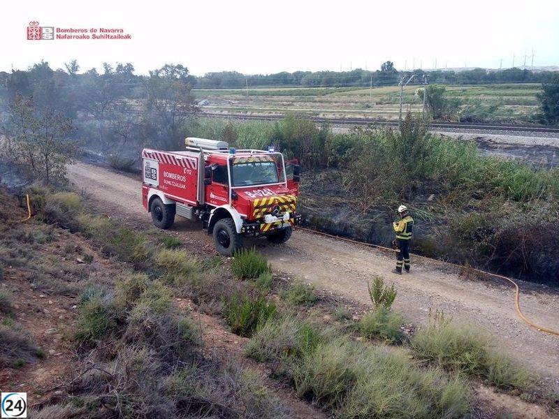 Bomberos apagan incendio de vegetación cerca de las vías del tren en El Bocal