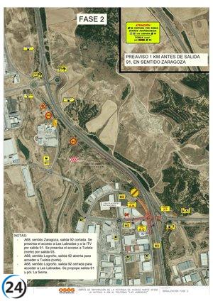 Comienza la siguiente etapa de reparación de la rotonda de 'Covegán' en Tudela.
