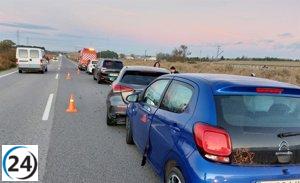 Colisión entre cinco vehículos en Tudela deja herida leve