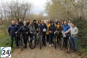 Se estrena la nueva ruta ciclista del Visón que une Funes, Peralta, Falces y Marcilla.